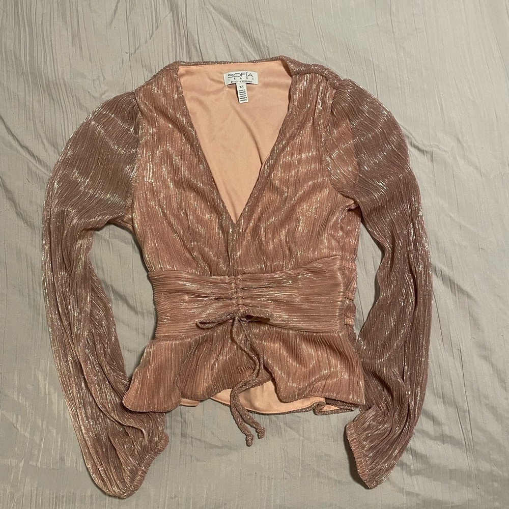 Rose gold metallic ladies top